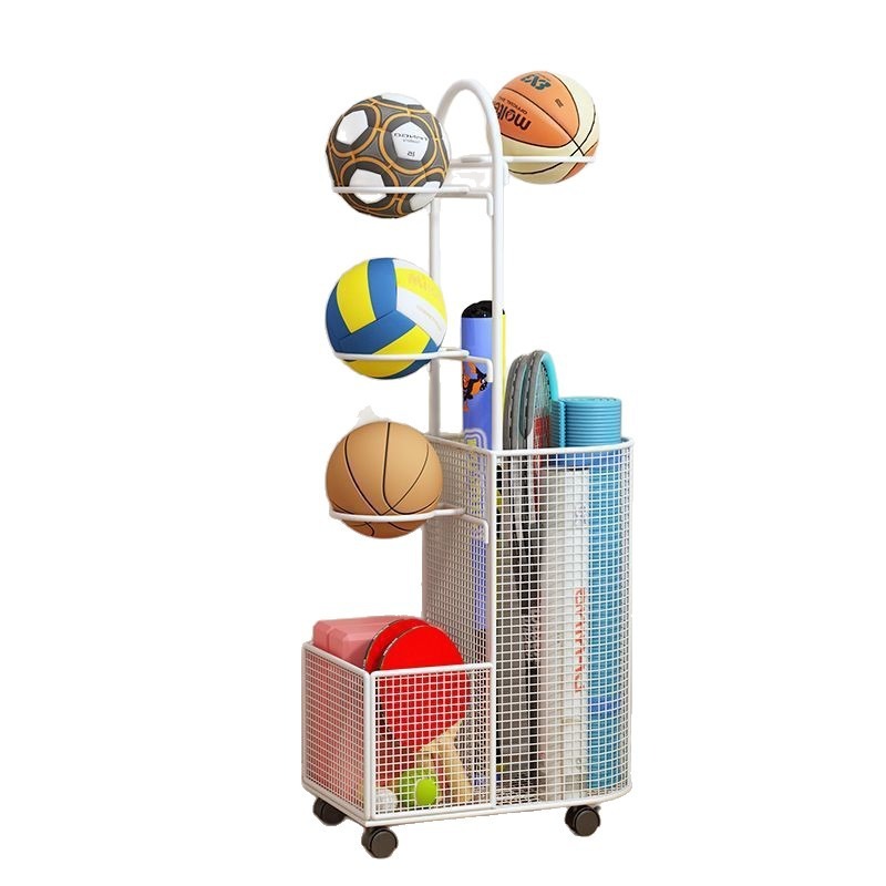 Sports Equipment Badminton - Household sports storage rack, basketball badminton
