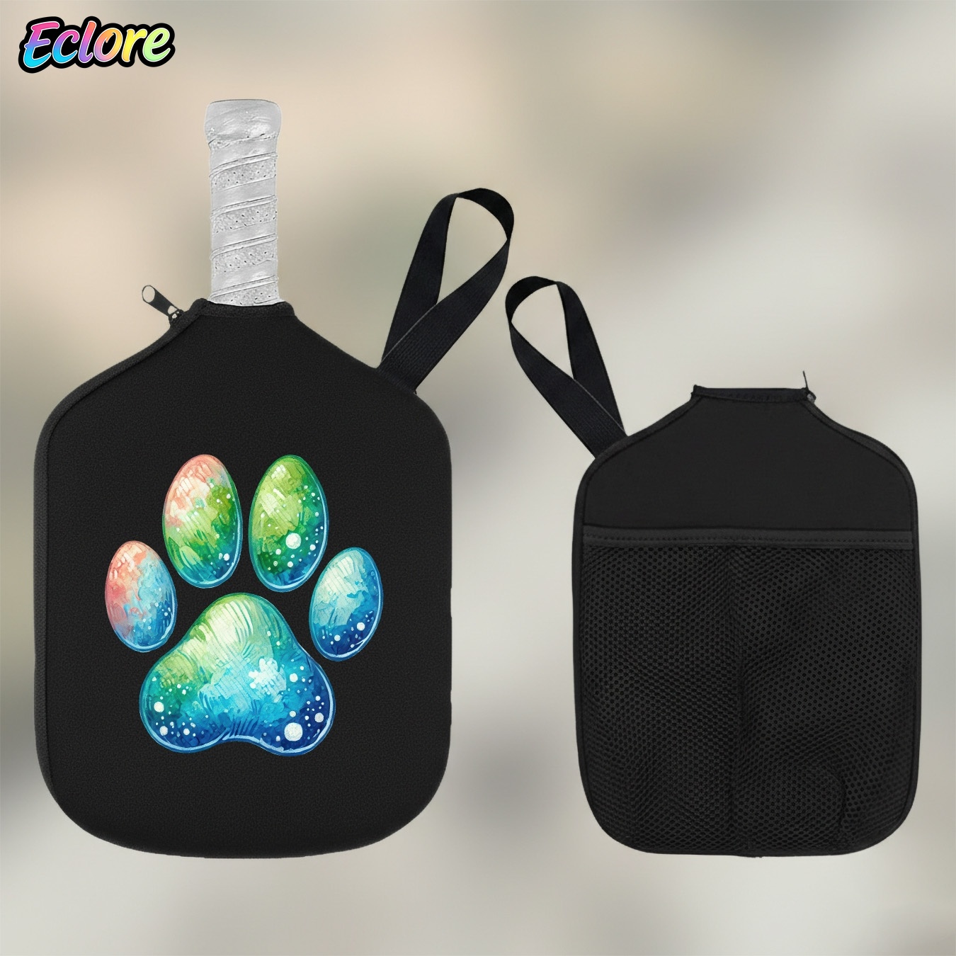 Sports Equipment Outdoor Storage - Watercolor Gradient Cat Paw Print Pickleball