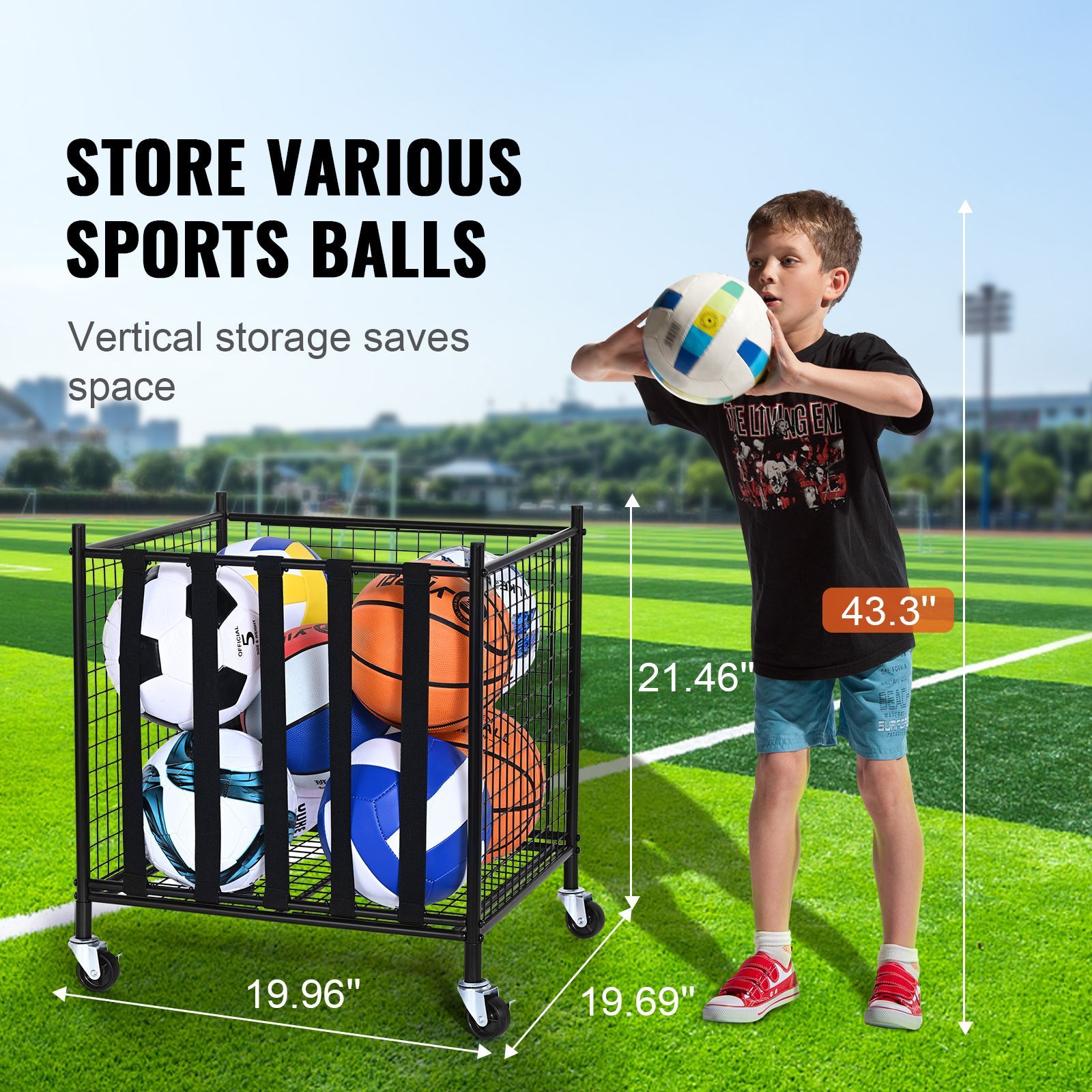Rolling Sports Ball Storage Ca - Sports Equipment Outdoor Storage 评论和价格